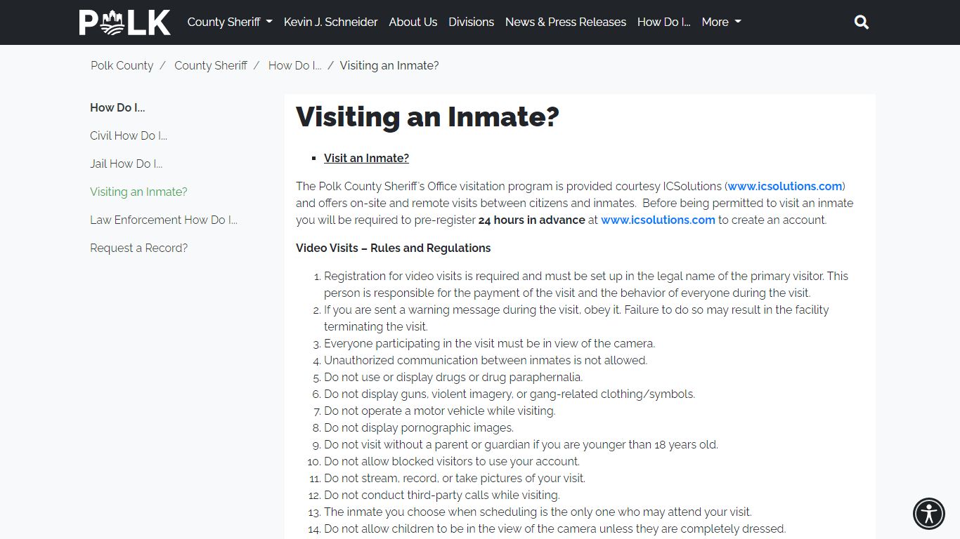 Visiting an Inmate? - Polk County Iowa